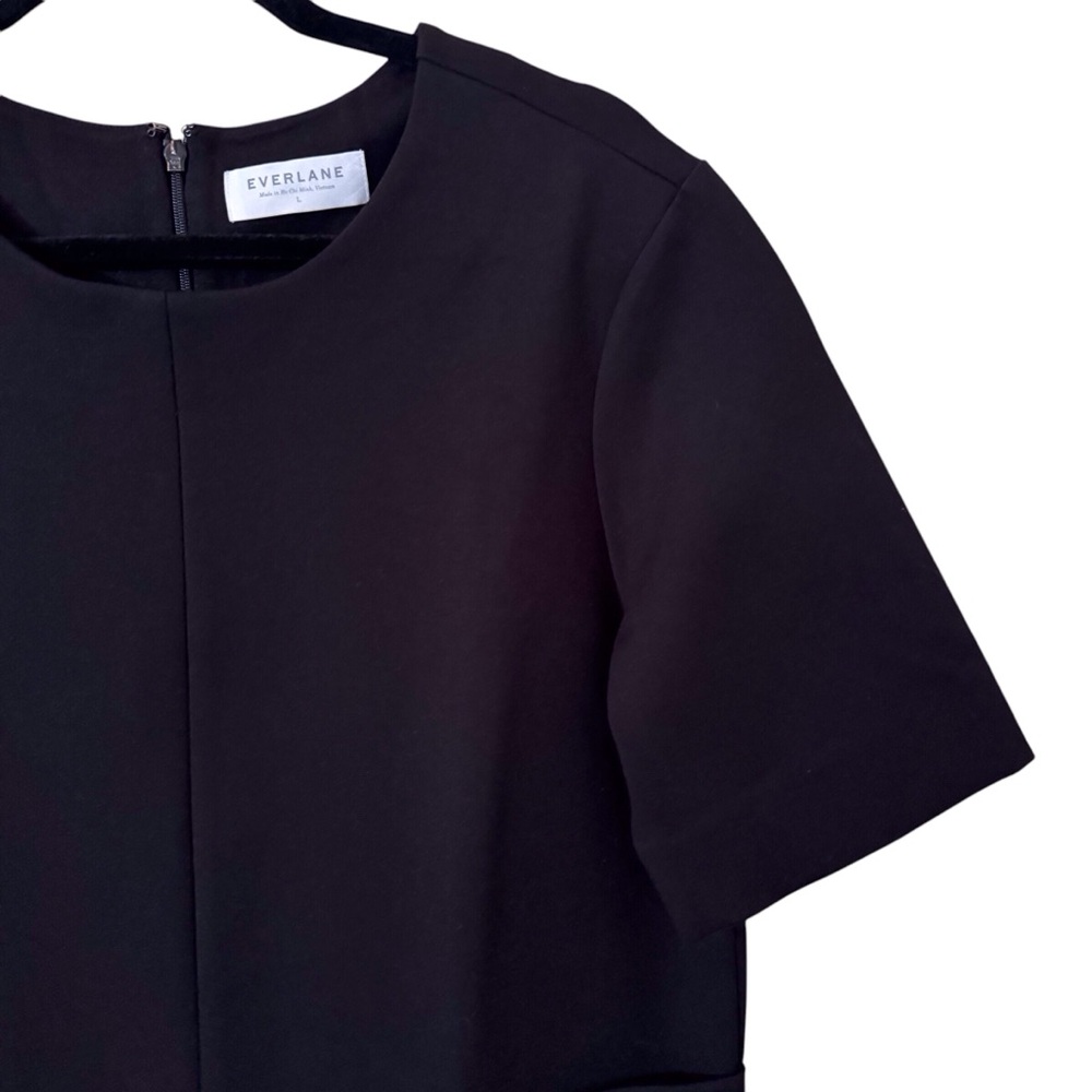 Everlane Size Large Black Minimalist Pockets Thick Knit The Ponte Blouse Top - Picture 3 of 7